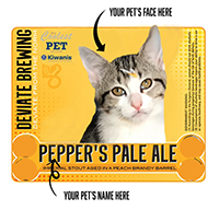 Deviate beer can label with cat